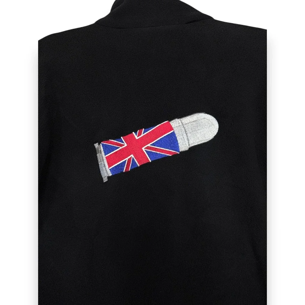 Vintage The North Face Fleece Jacket Mens L Black Denali‎ Union Jack Bullet USA